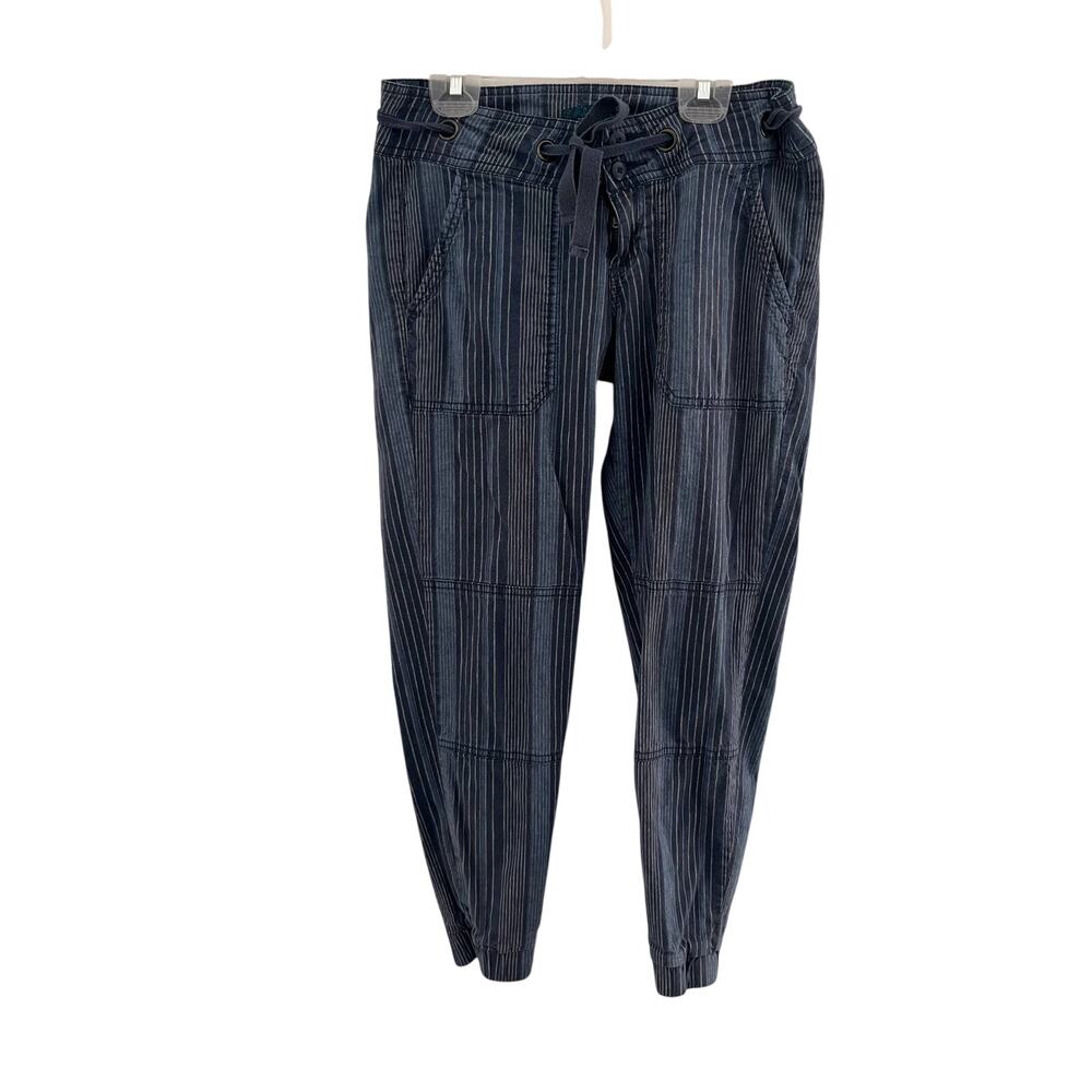 Prana Navy Pinstripe Drawstring Joggers
